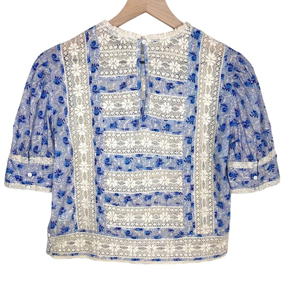 ♦️SOLD♦️Anthropologie Love Sam Antoinette Cropped Floral Lace Top - Picture 3 of 16